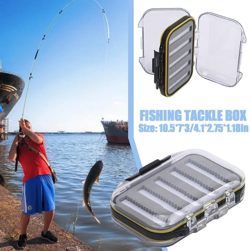 

2023 NEW Pocket Size Double Layers Waterproof Nymph Fishing Fly 10.5X7.0X3.CM Fishing Tackles Fishing Fly Outdoor Box V4A3