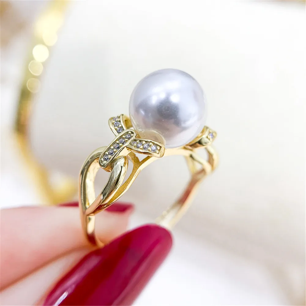 DIY Pearl Small Accessories S925 Sterling Silver Jewelry Fashion Gold Ring Empty Fit 9-11mm Beads
DIY Pearl Small Accessories S925 Sterling Silver Jewelry Fashion Gold Ring Empty Fit 9-11mm Beads