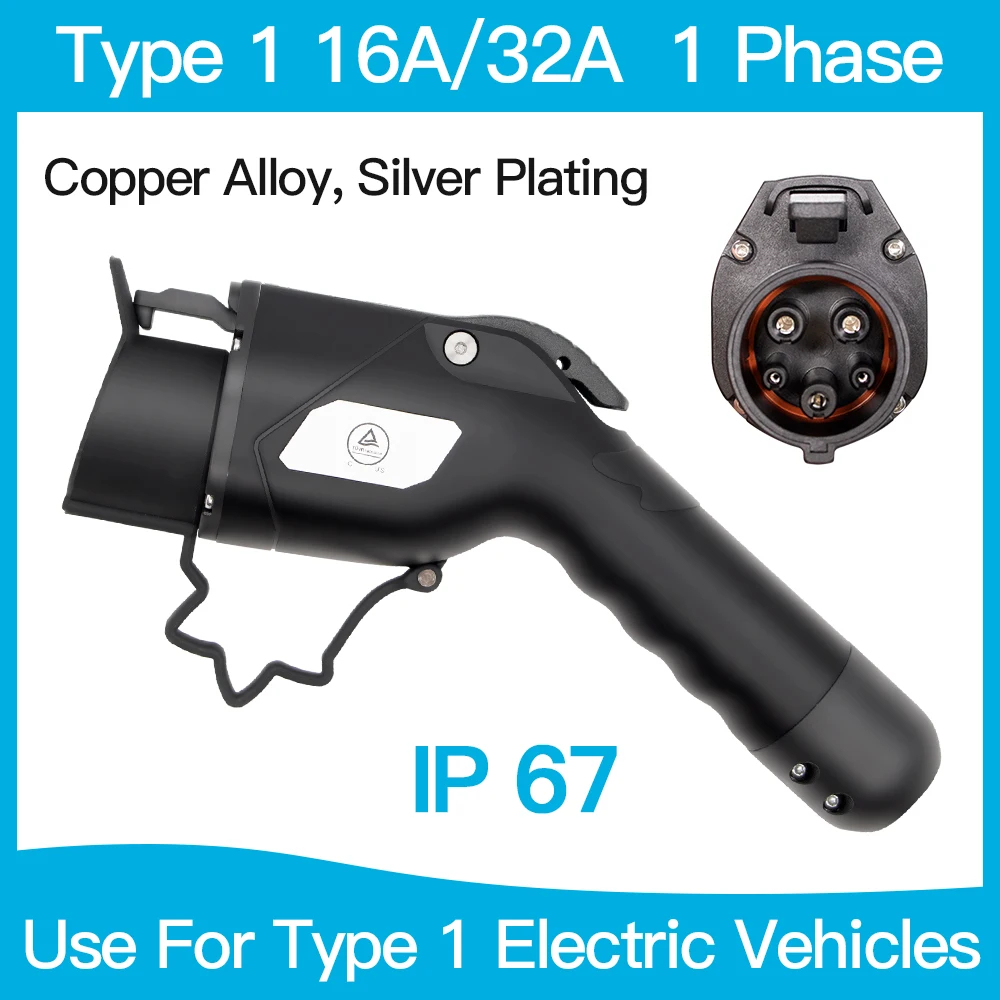 Разъем для автомобильного зарядного устройства EV SAE J1772, разъем типа 1 16 А кВт 32 А 7 кВт для зарядной станции электромобиля EVSE Wallbox