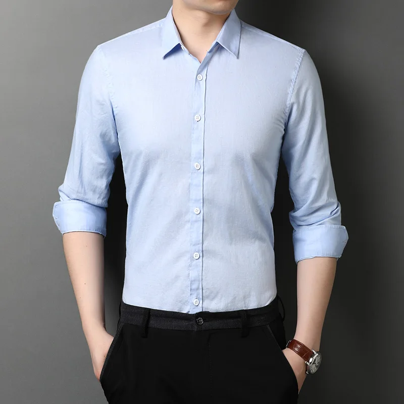 2023 spring autumn new men solid color long-sleeved shirt men's business casual shirts 1768
2023 spring autumn new men solid color long-sleeved shirt men's business casual shirts 1768