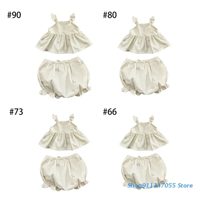 Two Pieces Baby Clothes for Girl Elastic Waist Bread Shorts Ruffle Slip Dress Top Summer Embroidered Sleeveless Cami Top
Two Pieces Baby Clothes for Girl Elastic Waist Bread Shorts Ruffle Slip Dress Top Summer Embroidered Sleeveless Cami Top