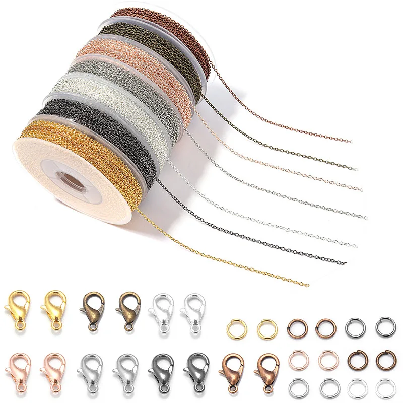 3meters/lot Iron Cross/flat Chains Cable Chain Bulk Link Chains With Jump Rings Lobster Clasps For Diy Jewelry Making Findings
3meters/lot Iron Cross/flat Chains Cable Chain Bulk Link Chains With Jump Rings Lobster Clasps For Diy Jewelry Making Findings