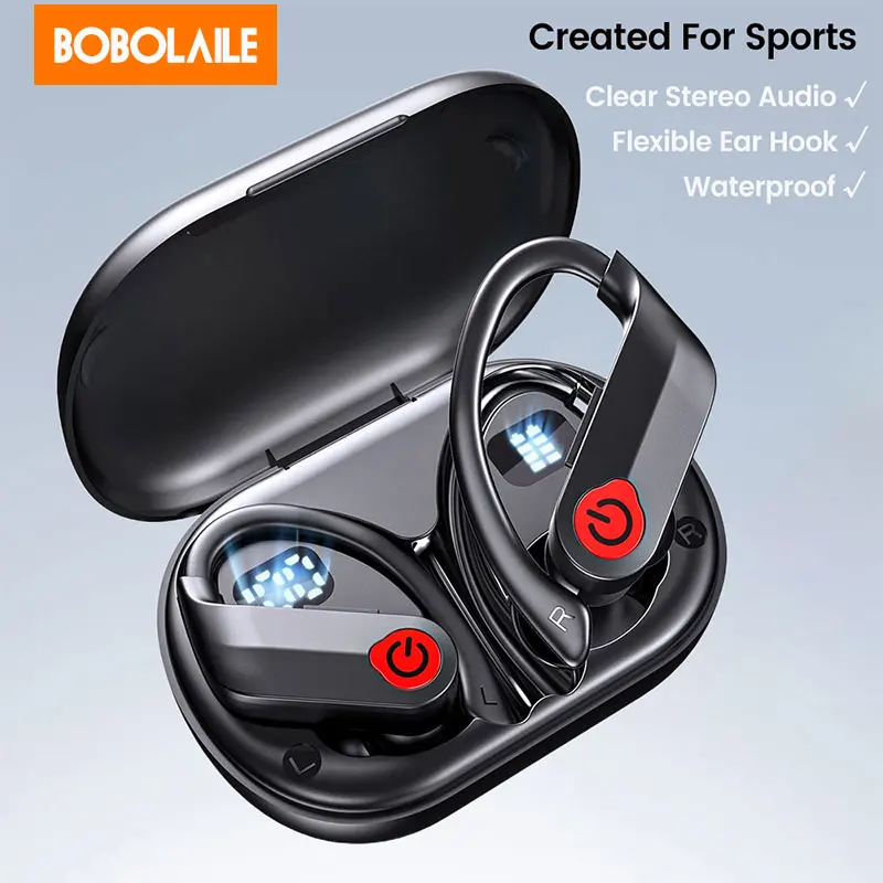

Bluetooth Headphones Wireless Earbuds Sports Over-Ear Bluetooth 5.3 Ear Buds with Earhooks 120H Playtime Wireless Headphones