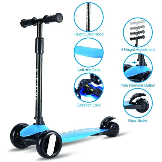 GlideKick 3-Wheel Foldable Scooter With Lightup Wheels & Extendable T-Bar - Blue
GlideKick 3-Wheel Foldable Scooter With Lightup Wheels & Extendable T-Bar - Blue