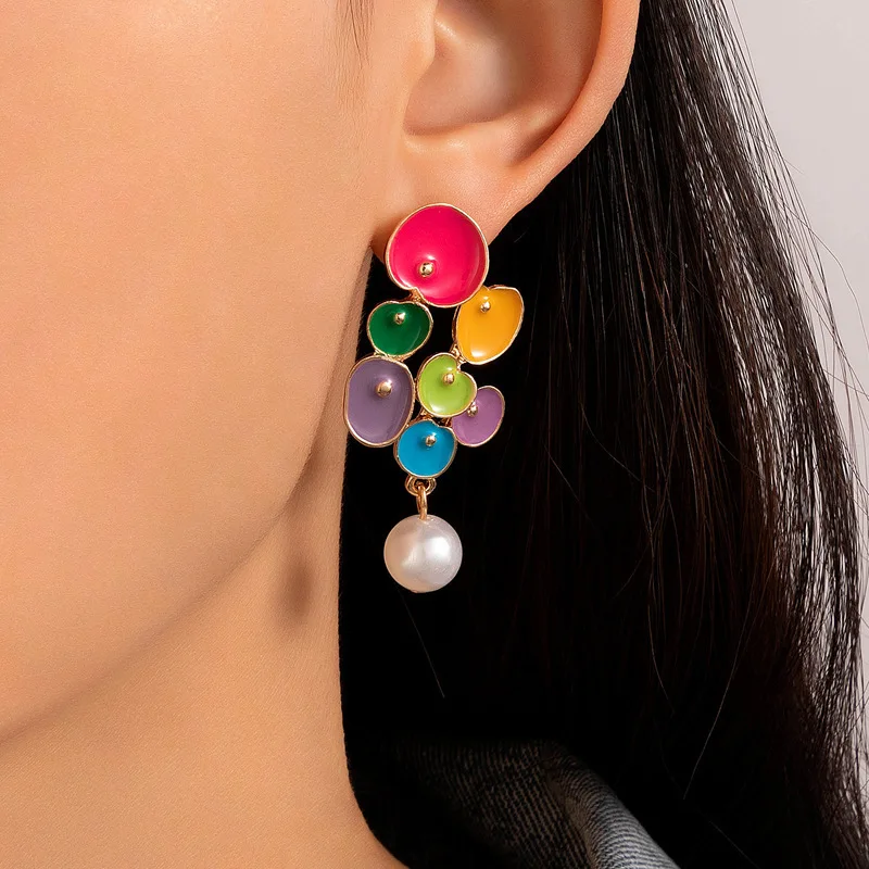 Personality Jewelry Candy Color Oil Drop Pearl Earrings Irregular Color Hollow Stud Earrings Women's Fashion Jewelry
Personality Jewelry Candy Color Oil Drop Pearl Earrings Irregular Color Hollow Stud Earrings Women's Fashion Jewelry