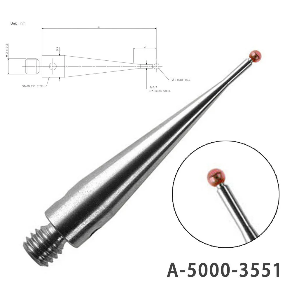 A-5000-3551 CMM сенсорный зонд M3 резьба 1,0 мм красный шар 21 мм длина стержень из нержавеющей стали высокое качество CNC инструмент металлообрабатывающие детали
A-5000-3551 CMM сенсорный зонд M3 резьба 1,0 мм красный шар 21 мм длина стержень из нержавеющей стали высокое качество CNC инструмент металлообрабатывающие детали