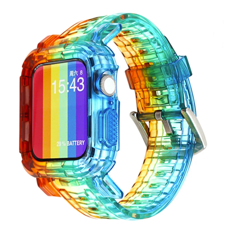 Чехол и ремешок для Apple Watch 8 Band 5 44 мм 40 мм 42 мм 38 мм, прозрачный силиконовый резиновый браслет для iWatch Series 6 se 5 4 3
Чехол и ремешок для Apple Watch 8 Band 5 44 мм 40 мм 42 мм 38 мм, прозрачный силиконовый резиновый браслет для iWatch Series 6 se 5 4 3