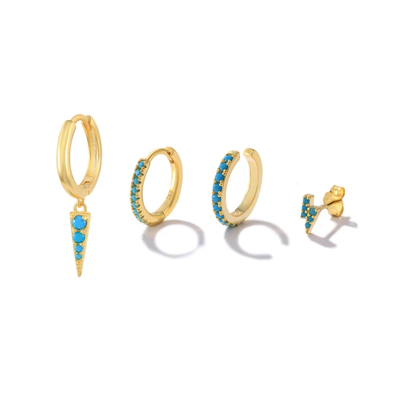 CANNER 4pcs/set Turquoise 925 Steling Silver Piercing Cartilage Earings Round Hoop Earrings for Women Jewelry pendientes mujer
CANNER 4pcs/set Turquoise 925 Steling Silver Piercing Cartilage Earings Round Hoop Earrings for Women Jewelry pendientes mujer