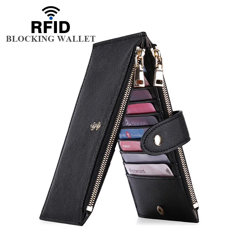 

YMG-XCDH Womens Walllet YMG501 RFID Blocking Bifold Multi Card Case Wallet with Zipper Pocket