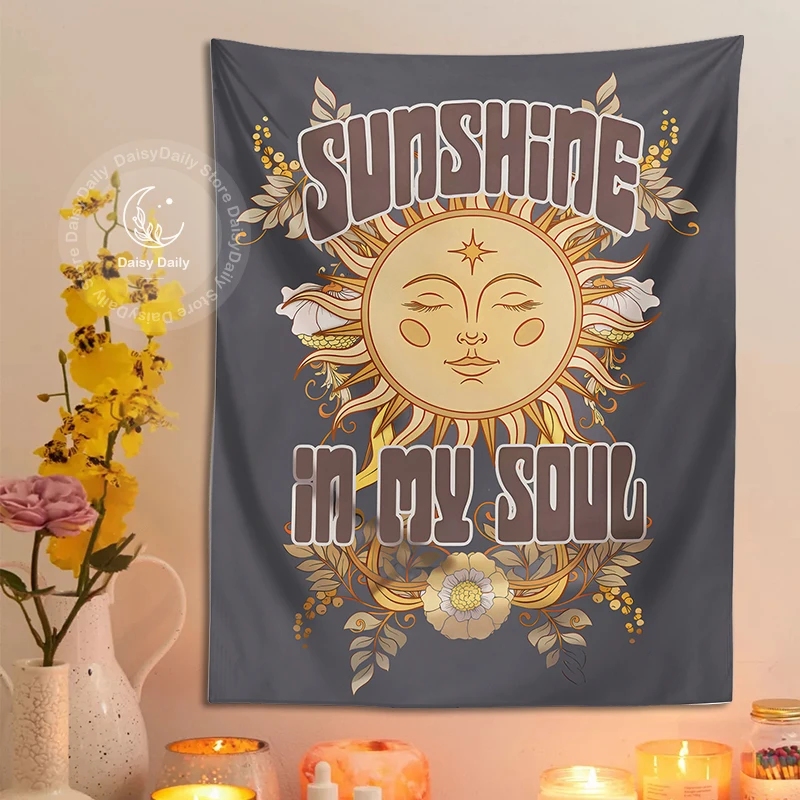 Sun Tapestry Wall Hanging Sunshine Cute Boho Nature Psychedelic Wall Art Aesthetic for Child Living Room Dorm Home Decor Gift
Sun Tapestry Wall Hanging Sunshine Cute Boho Nature Psychedelic Wall Art Aesthetic for Child Living Room Dorm Home Decor Gift