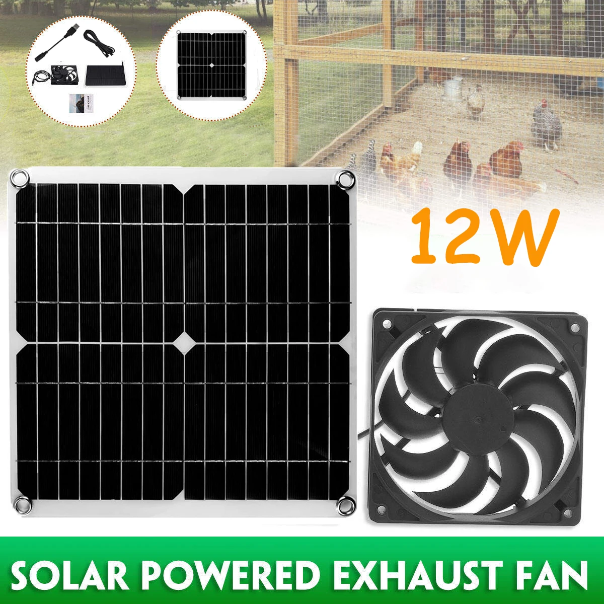 Портативный уличный вентилятор на солнечной батарее, IP65, водонепроницаемый вытяжной вентилятор с USB-портом для курятника, домашних животны...
Портативный уличный вентилятор на солнечной батарее, IP65, водонепроницаемый вытяжной вентилятор с USB-портом для курятника, домашних животны...