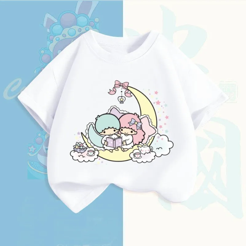 LittleTwinStars Anime Children's Short-sleeved New Sanrio Summer T-shirt Clothes Girly Heart Soft Clothes Kawaii Birthday Gift
LittleTwinStars Anime Children's Short-sleeved New Sanrio Summer T-shirt Clothes Girly Heart Soft Clothes Kawaii Birthday Gift