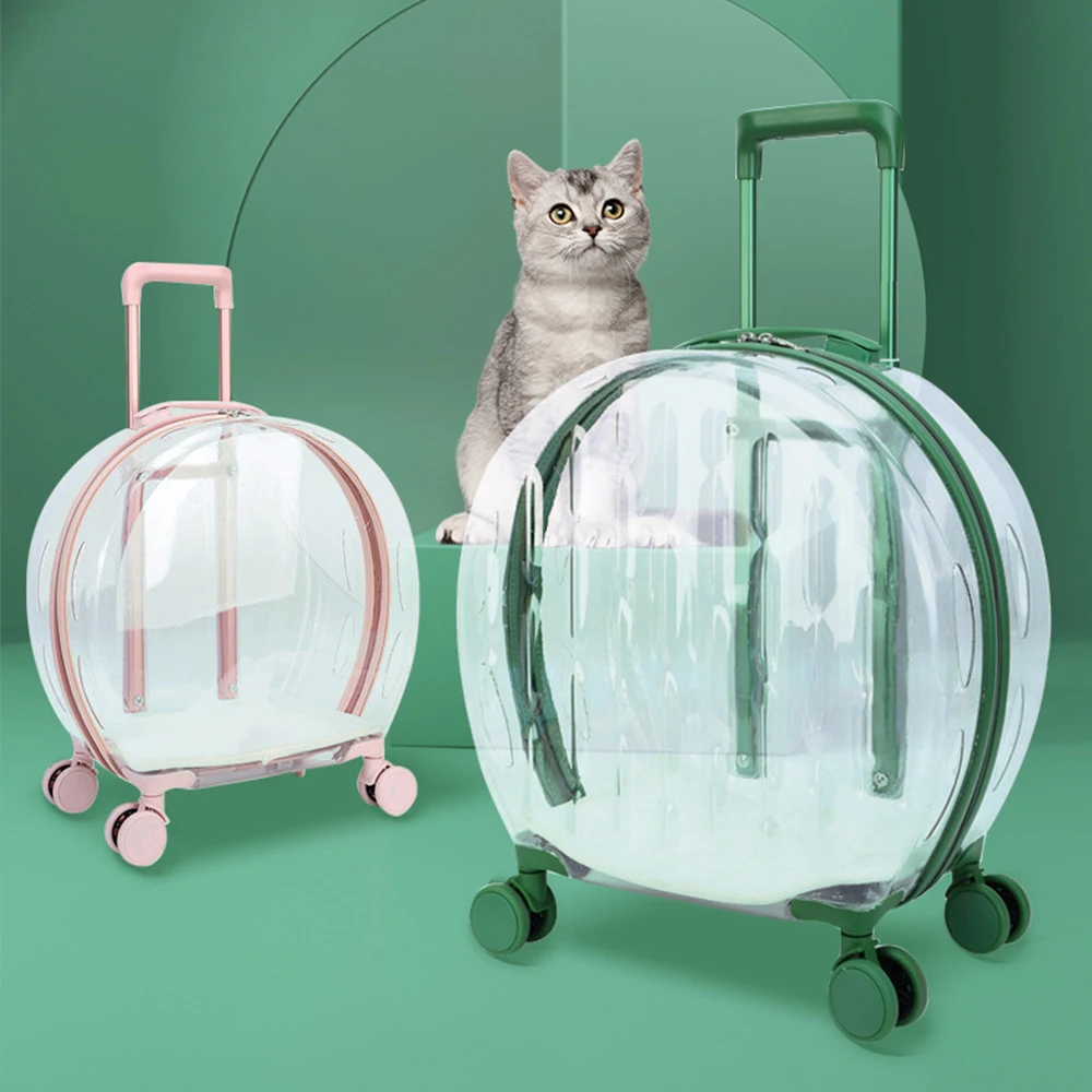 Transparent Capsule Pet Travel Trolley for Puppies Dogs Cat Carriers Bag with Trolley Wheel
Transparent Capsule Pet Travel Trolley for Puppies Dogs Cat Carriers Bag with Trolley Wheel