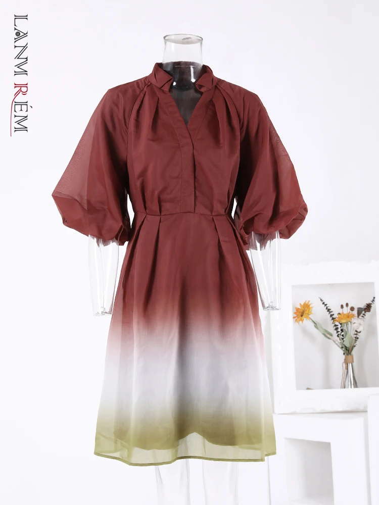 LANMREM High End Gradient Dress Women V Neck Puff Sleeves Belt A-line Mid Length Dresses Casual 2023 New Clothing CP1966
LANMREM High End Gradient Dress Women V Neck Puff Sleeves Belt A-line Mid Length Dresses Casual 2023 New Clothing CP1966