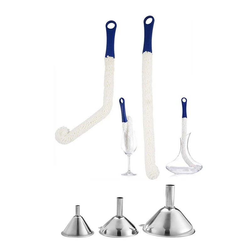 Bottle Cleaning Brush - Set Of 2 Flexible Bottle Scourer & 3Pcs Multifunctional Stainless Steel Funnel
Bottle Cleaning Brush - Set Of 2 Flexible Bottle Scourer & 3Pcs Multifunctional Stainless Steel Funnel