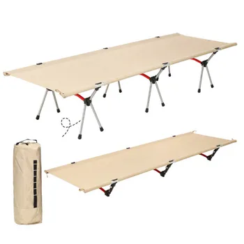 Outdoor Camping Cot Ultralight Portable 7075 Aluminum Alloy High-low Dual-purpose Folding Sleeping Bed for Hiking