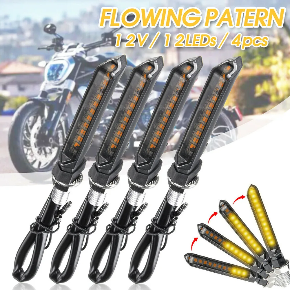 4pcs Motorcycle Universal LED Turn Signal Indicators Motorbike Flowing Water Light Amber Rear Lights Accessories
4pcs Motorcycle Universal LED Turn Signal Indicators Motorbike Flowing Water Light Amber Rear Lights Accessories