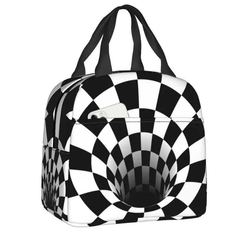 Optical Illusion Black Hole Insulated Lunch Bags for Women Black And White Checkerboard Portable Thermal Cooler Bento Box School
Optical Illusion Black Hole Insulated Lunch Bags for Women Black And White Checkerboard Portable Thermal Cooler Bento Box School