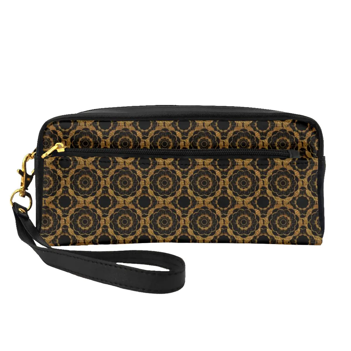 Retro Mandala Leather Storage Organizers Gold Floral Print For Girl Makeup Bag Travel Organization Cosmetic Bags
Retro Mandala Leather Storage Organizers Gold Floral Print For Girl Makeup Bag Travel Organization Cosmetic Bags