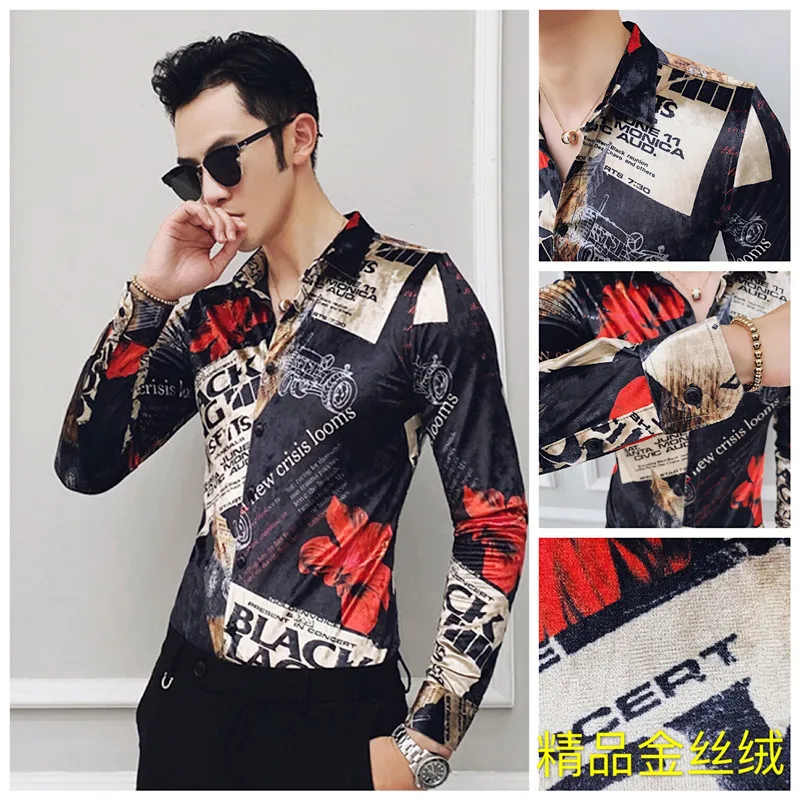 Velour Mens Long Sleeve Shirts Fashion Winter Party Social Shirt Men Luxury Print Casual Slim Fit Shirts Dress Camisas Hombre
Velour Mens Long Sleeve Shirts Fashion Winter Party Social Shirt Men Luxury Print Casual Slim Fit Shirts Dress Camisas Hombre