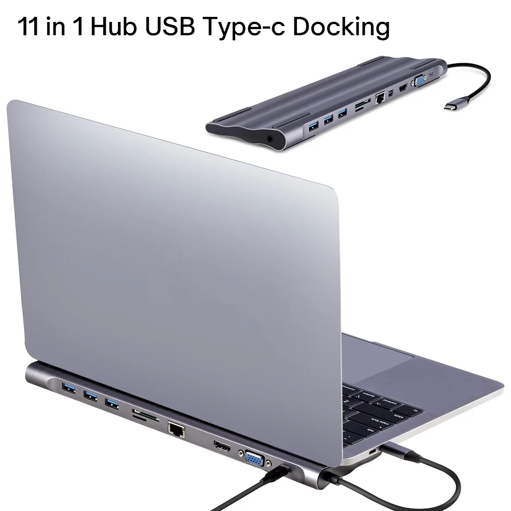 11 в 1 USB Type C HUB to 3,0 HDMI-совместимый RJ45 для MacBook Pro разделитель Multi 11 портов-
11 в 1 USB Type C HUB to 3,0 HDMI-совместимый RJ45 для MacBook Pro разделитель Multi 11 портов-