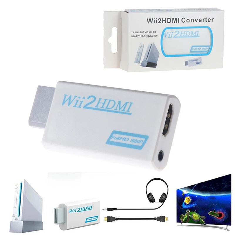 1Pc Wii to HDMI-compatible Converter Adapter Wii2HDMI-compatible Converter 3.5mm Audio for PC HDTV Monitor Display
1Pc Wii to HDMI-compatible Converter Adapter Wii2HDMI-compatible Converter 3.5mm Audio for PC HDTV Monitor Display