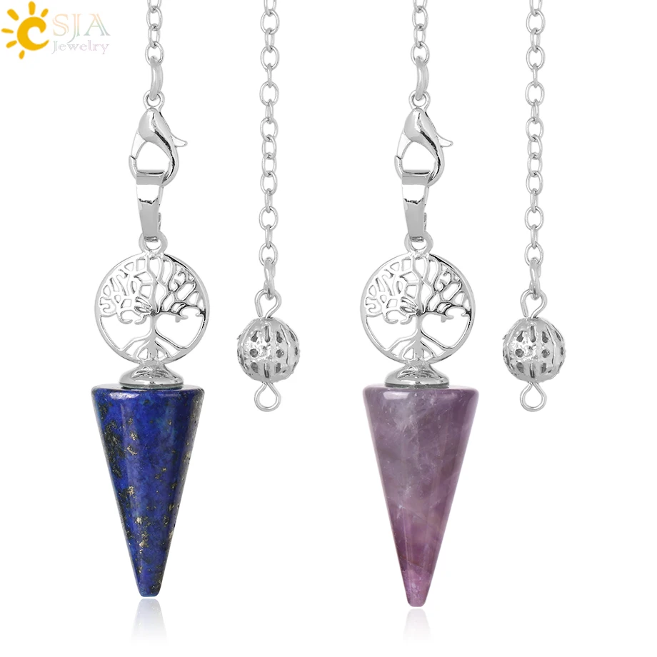CSJA Crystals Pendulums Tree of Life Natural Stone Dowsing Pendulum Divination Pendulos Quartz Amethysts Hematite Pendant G936
CSJA Crystals Pendulums Tree of Life Natural Stone Dowsing Pendulum Divination Pendulos Quartz Amethysts Hematite Pendant G936