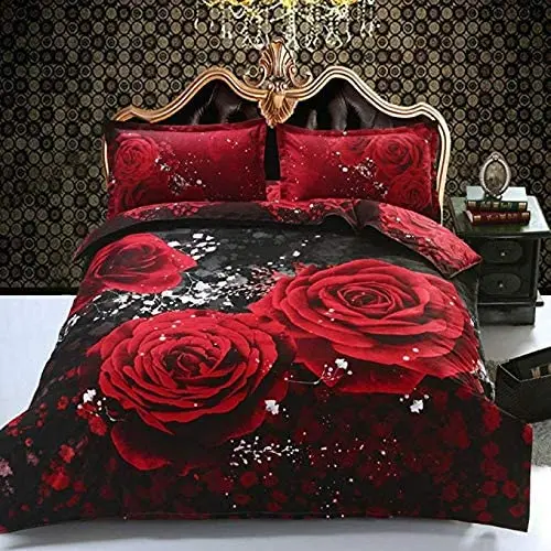 4PCS Bedding Set luxury 3D Rose Cotton Bedding sets Bed Sheet Duvet Cover Pillowcase Cover Set Queen Size Bedspread
4PCS Bedding Set luxury 3D Rose Cotton Bedding sets Bed Sheet Duvet Cover Pillowcase Cover Set Queen Size Bedspread