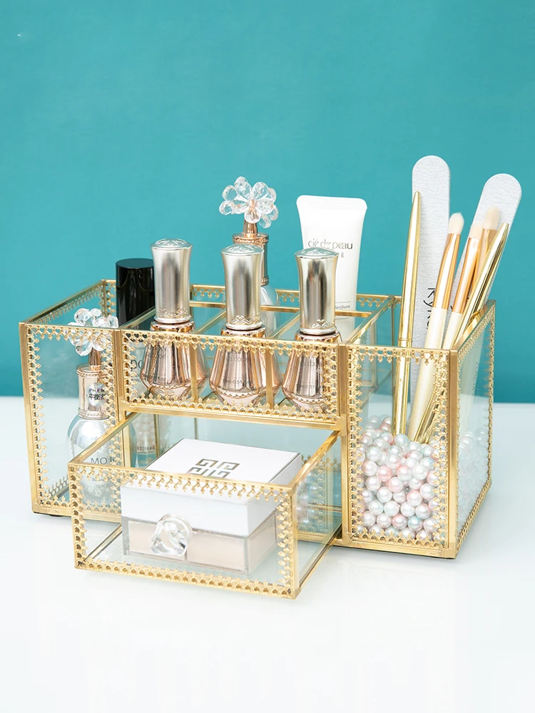 Glass Makeup Organizer for Cosmetic Large Capacity Cosmetic Storage Box Organizer Desktop Nail Polish Makeup Drawer Container
Glass Makeup Organizer for Cosmetic Large Capacity Cosmetic Storage Box Organizer Desktop Nail Polish Makeup Drawer Container