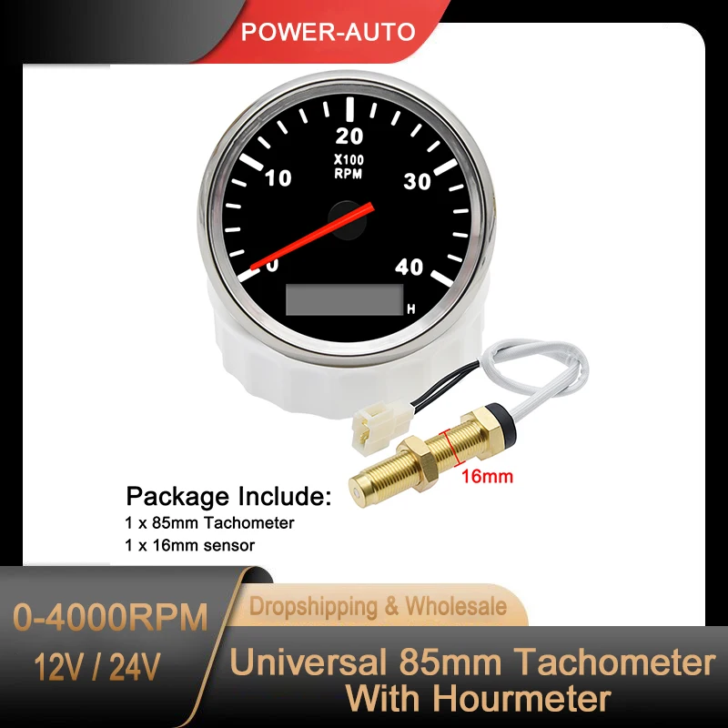 3K-8K PRM Meter + M16 Tachometer Sensor 85MM Gasoline Diesel Engine Tacho With LCD Hourmeter For Marine Boat Motorcycle 4
3K-8K PRM Meter + M16 Tachometer Sensor 85MM Gasoline Diesel Engine Tacho With LCD Hourmeter For Marine Boat Motorcycle 4