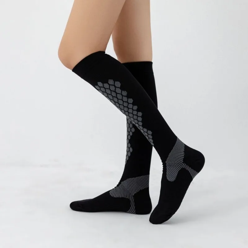 

Ringer Honeycomb Calf Jump Compression Socks Exercise Stockings Spot Pressure Socks for Both Men and Women