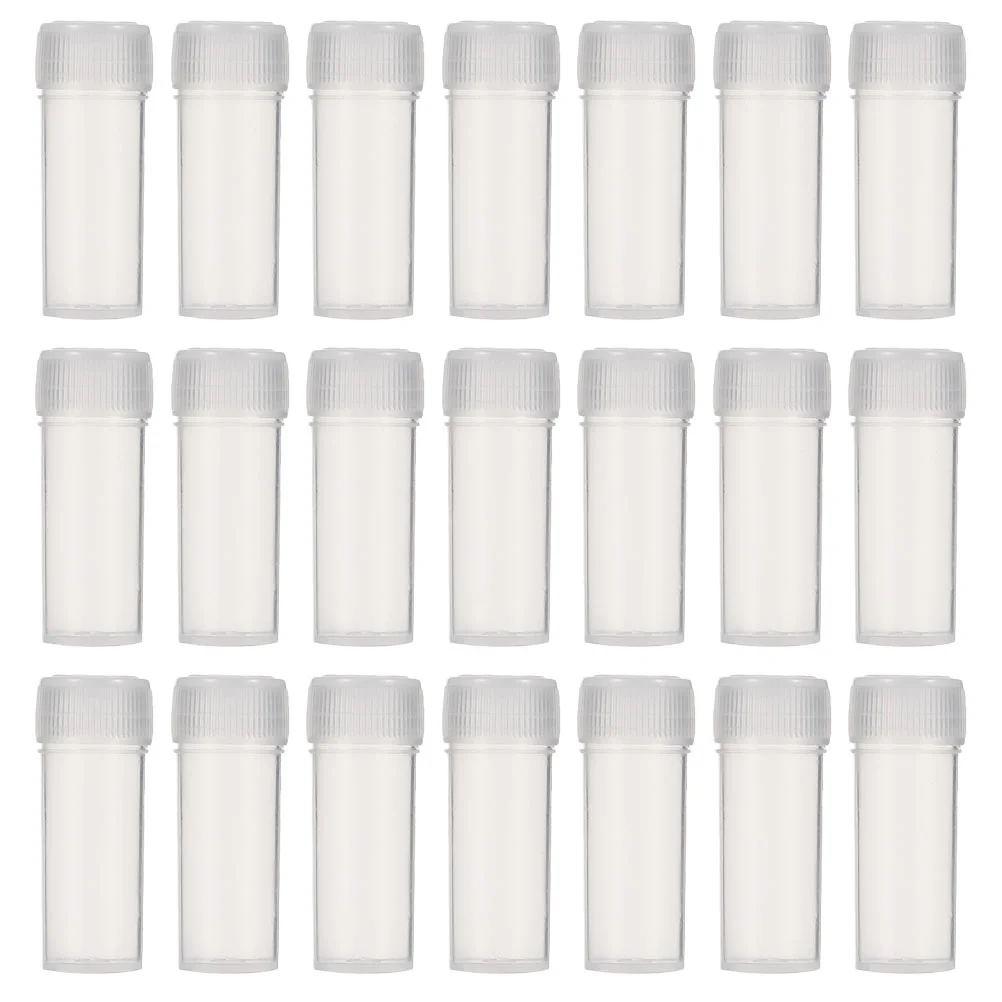 

120 Pcs Bottled Dispensing Refillable Bottles Plastic Test Tubes Caps Container Sample Small Vials Glass Containers