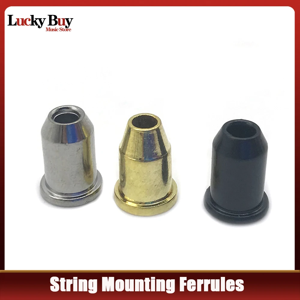 

6PCS Electric Guitar String Mounting Ferrules Bushing Set Guitar Bridge string retainer Black-Gold-Silver