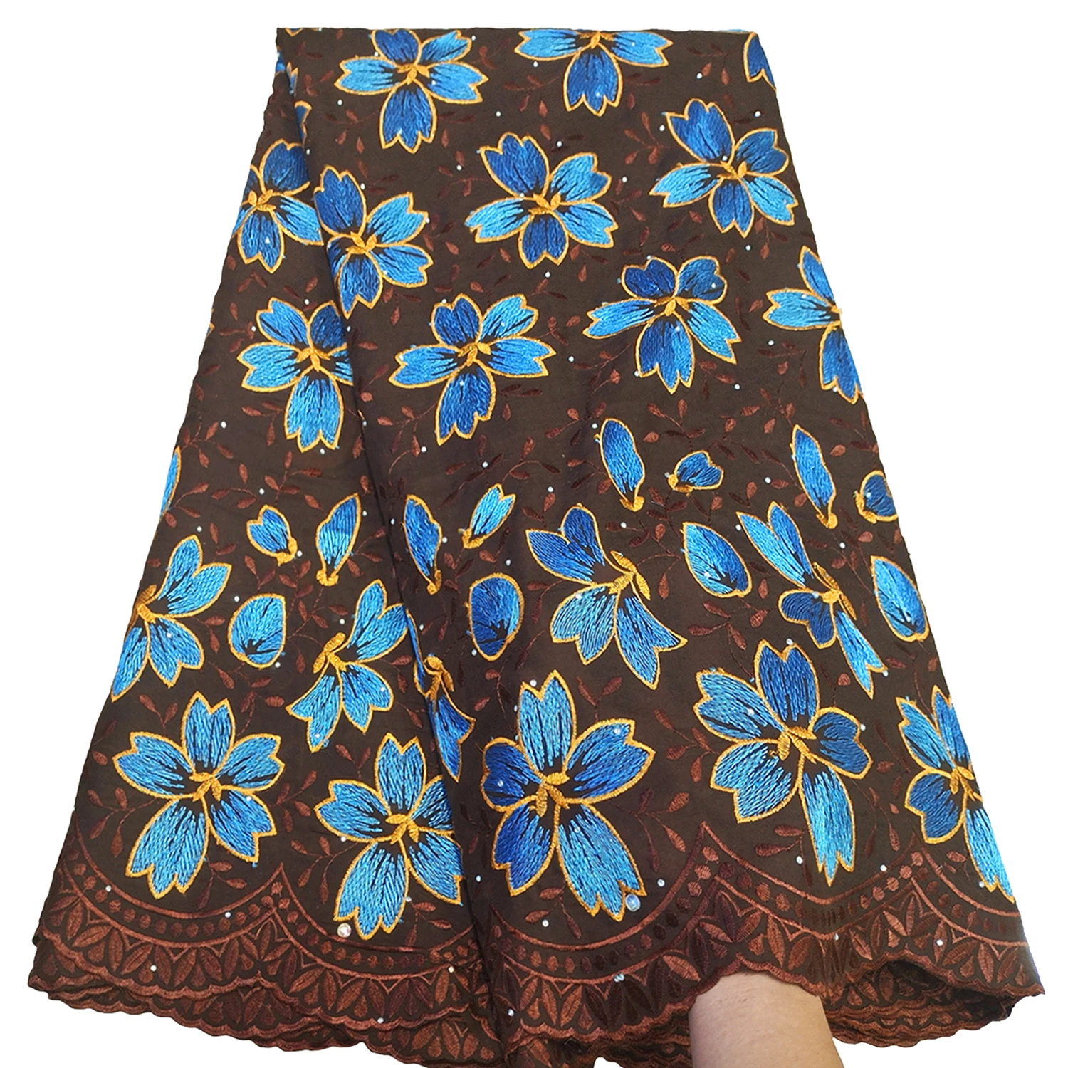 Черная африканская кружевная ткань 2,5 ярдов 100% _ 2023 высококачественные камни для нигерийского свадебного платья Sew 
Черная африканская кружевная ткань 2,5 ярдов 100% _ 2023 высококачественные камни для нигерийского свадебного платья Sew