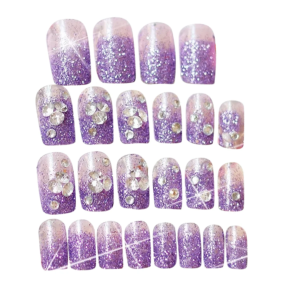 Glitter Purple Fakes Nails Natural False Nail Tip Artificial French Fingernails for Women Girls (24pcs/Box)
Glitter Purple Fakes Nails Natural False Nail Tip Artificial French Fingernails for Women Girls (24pcs/Box)