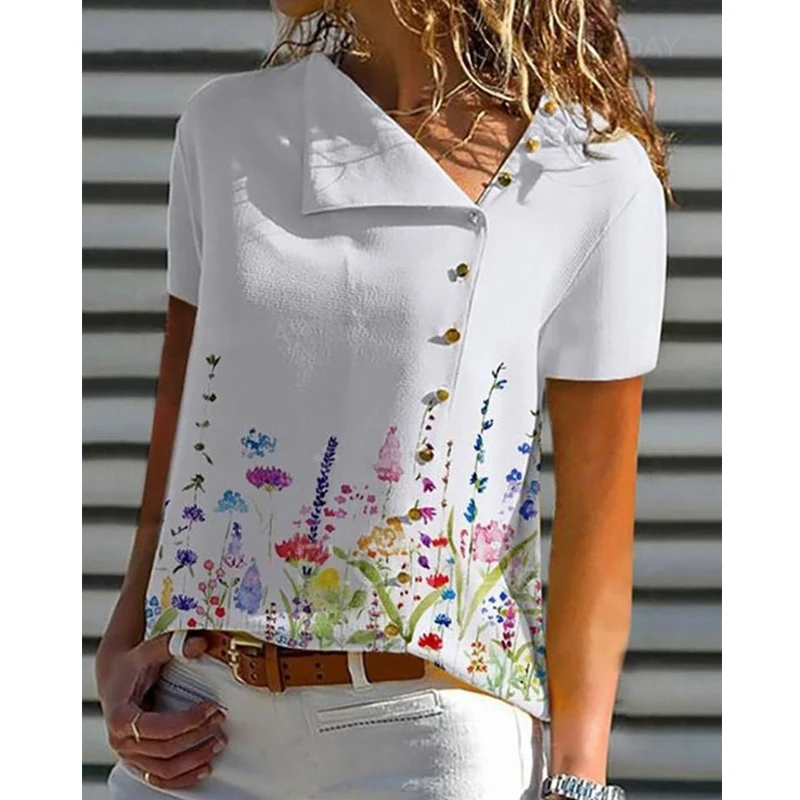 Chic Loose White Blouse Women Fresh Trendy Print Button Shirts Women Dandelion Polka Dot Short Sleeve Shirt Casual Clothes 20729
Chic Loose White Blouse Women Fresh Trendy Print Button Shirts Women Dandelion Polka Dot Short Sleeve Shirt Casual Clothes 20729