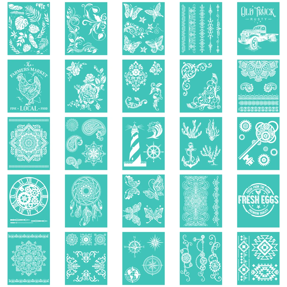 8*10 inch Reusable Self-Adhesive Silk Screen Printing Mesh Stencils Transfer Mixed Pattern for Polymer Clay DIY Jewelry Crafts
8*10 inch Reusable Self-Adhesive Silk Screen Printing Mesh Stencils Transfer Mixed Pattern for Polymer Clay DIY Jewelry Crafts