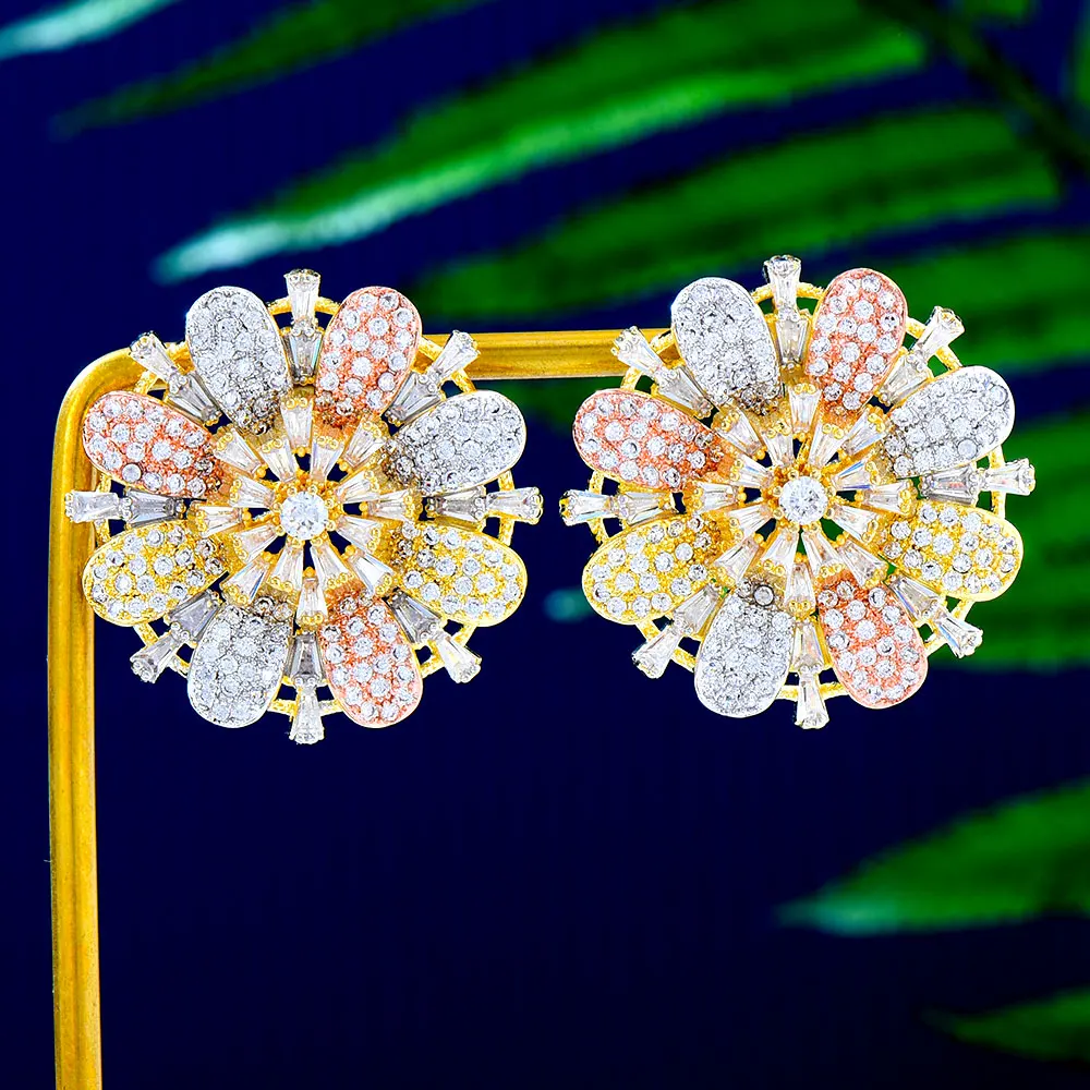 GODKI 26MM Famous Design Luxury Popular 3 Tone Flower Stud Earrings For Women Wedding Full Mirco CZ Cubic Zircon Trendy Jewelry 
GODKI 26MM Famous Design Luxury Popular 3 Tone Flower Stud Earrings For Women Wedding Full Mirco CZ Cubic Zircon Trendy Jewelry