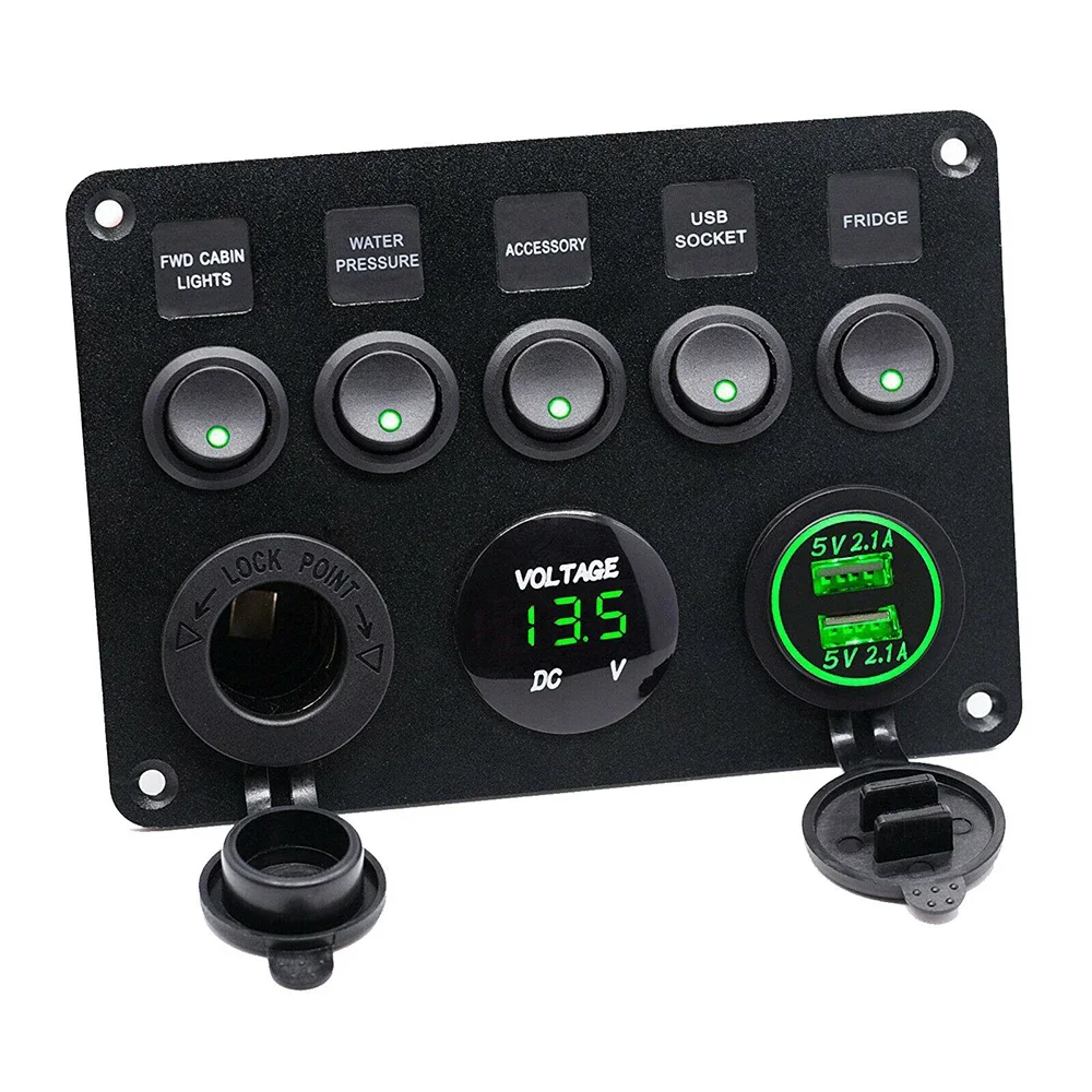 Встроенный блок предохранителей, 5 комплектов, 12 В/24 В, Светодиодная панель переключателей, два USB-порта, для автомобилей, лодок, грузовиков, кемперов, цифровой дисплей напряжения, синий/зеленый светодиодный светильник
Встроенный блок предохранителей, 5 комплектов, 12 В/24 В, Светодиодная панель переключателей, два USB-порта, для автомобилей, лодок, грузовиков, кемперов, цифровой дисплей напряжения, синий/зеленый светодиодный светильник