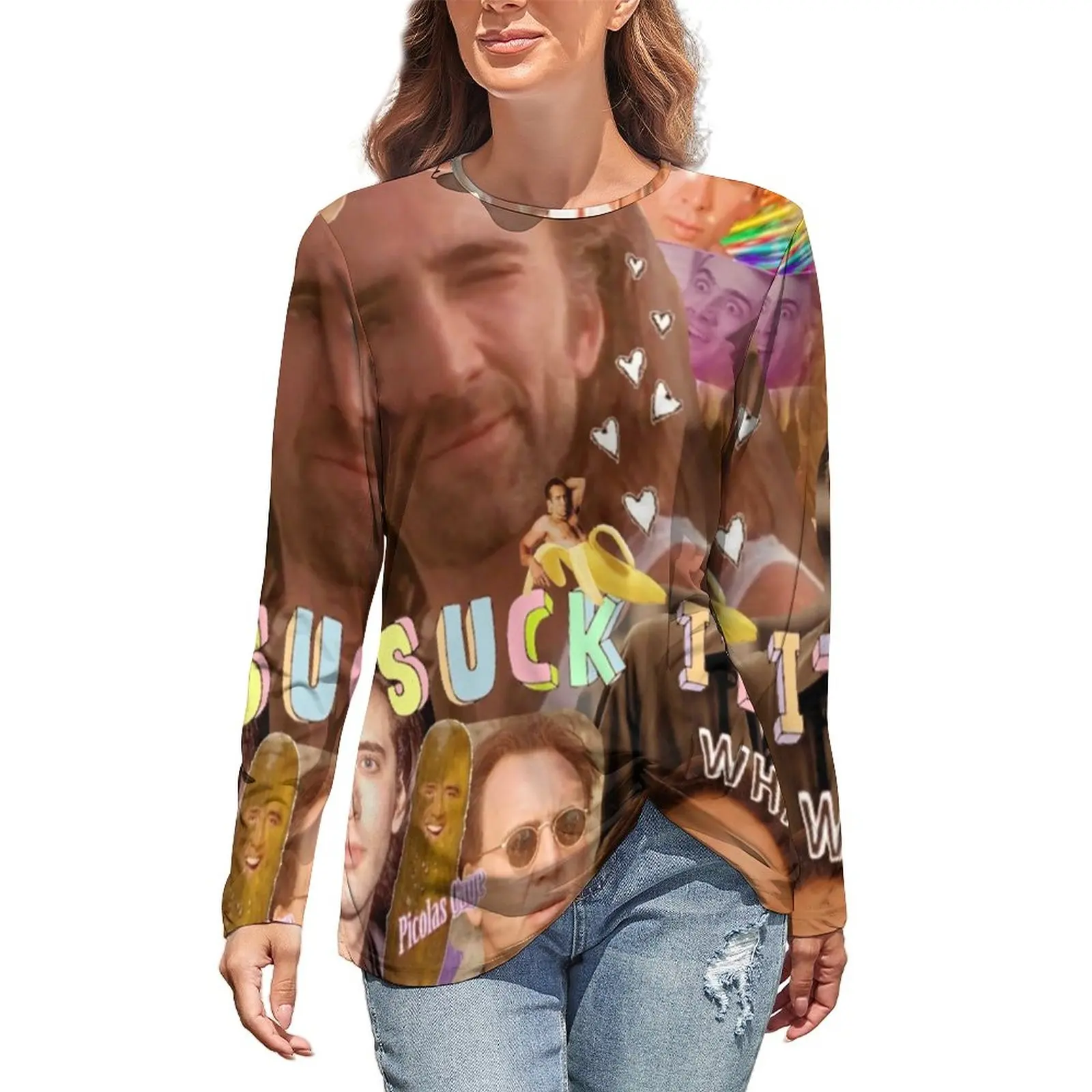 Nicolas Cage Collage T-Shirt Funny Memes Simple Long Sleeve T Shirts Classic Oversized Tees Female Graphic Clothes Gift
Nicolas Cage Collage T-Shirt Funny Memes Simple Long Sleeve T Shirts Classic Oversized Tees Female Graphic Clothes Gift