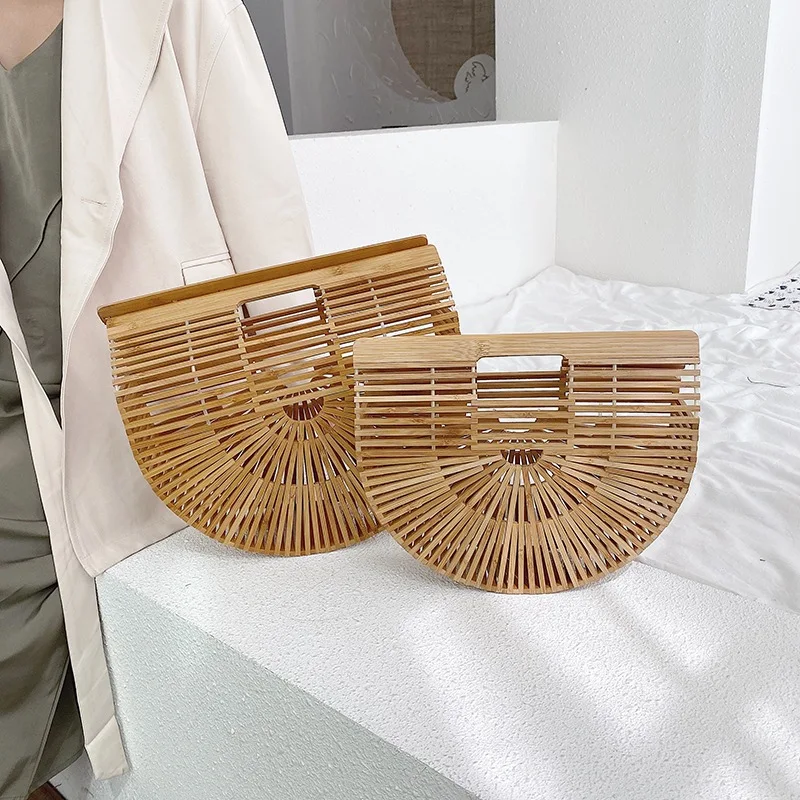 The Same Beach Bamboo Fashion Hand-held Semi-round Bag for Women
The Same Beach Bamboo Fashion Hand-held Semi-round Bag for Women