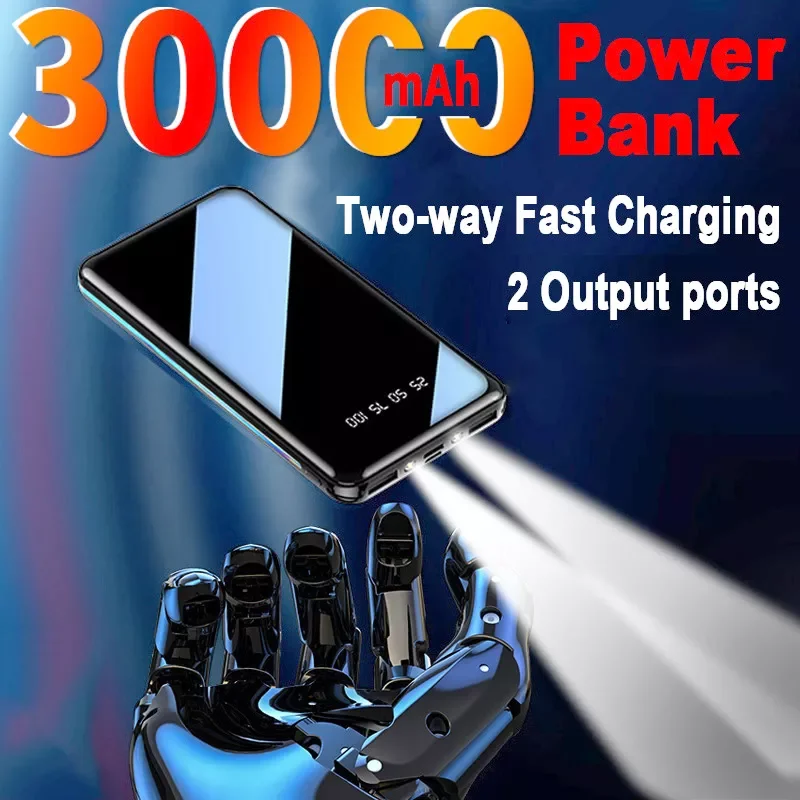 30000mAh Two-way Fast Charging Power Bank Flashlight Mobile Phone Charger Digital Display External Battery for Xiaomi
30000mAh Two-way Fast Charging Power Bank Flashlight Mobile Phone Charger Digital Display External Battery for Xiaomi