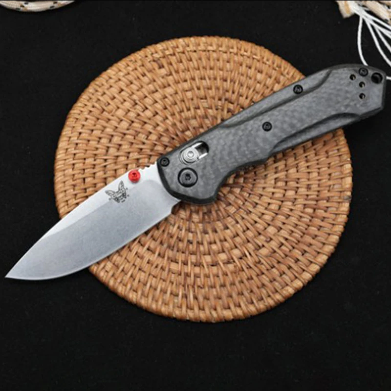 

Carbon Fiber Handle Benchmade 565 Folding Knife Camping Safe Lifesaving Wilderness Survival Saber Safety Pocket Knives