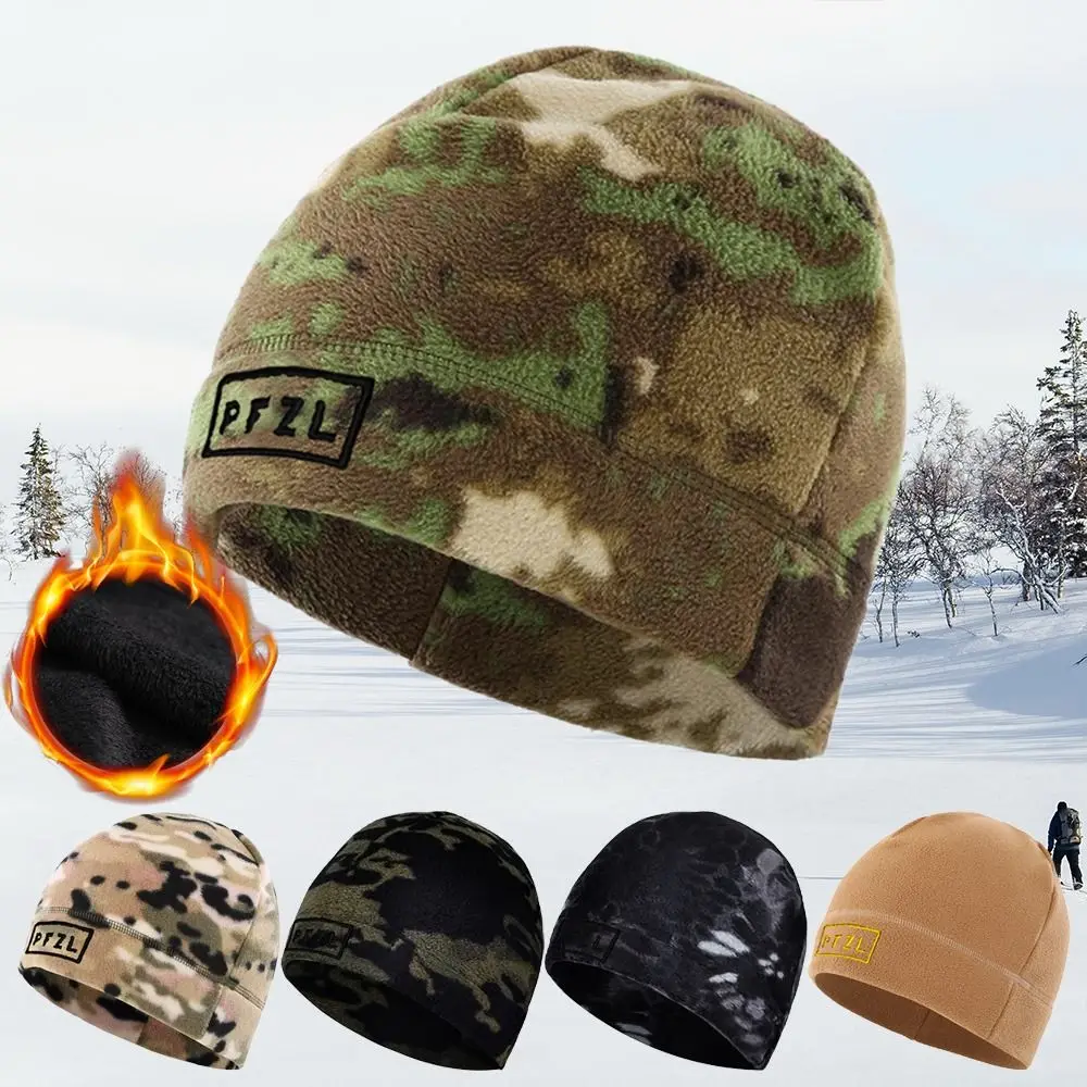 

Solid Color Windproof Ski Baggy Hat Bonnet Cuffed Beanies Hiking Caps Fleece Hats Military Tactical Cap Skullcap