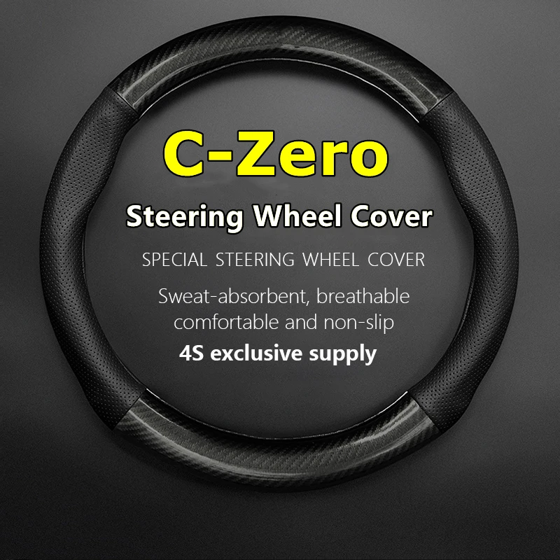 

No Smell Thin For Citroen C-Zero Steering Wheel Cover Genuine Leather Carbon Fit C Zero 2011