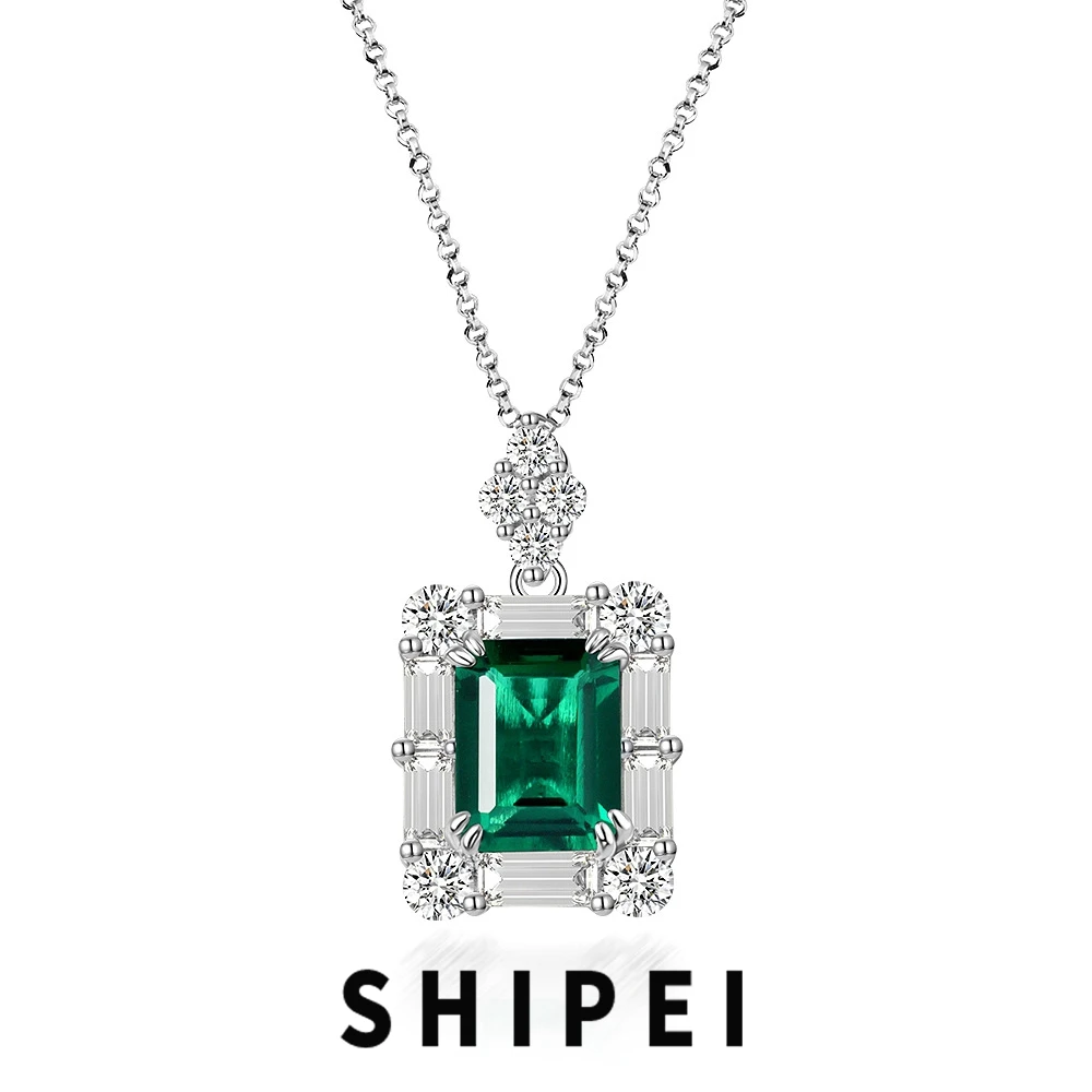 SHIPEI Vintage Solid 925 Sterling Silver Emerald Cut 2 CT Emerald Gemstone Pendant Necklace Birthday Gift Fine Jewelry Wholesale
SHIPEI Vintage Solid 925 Sterling Silver Emerald Cut 2 CT Emerald Gemstone Pendant Necklace Birthday Gift Fine Jewelry Wholesale