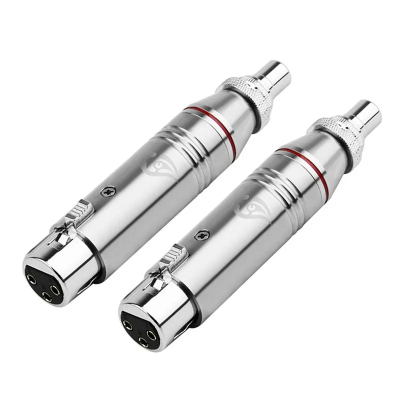 

2pcs XLR To RCA Adapter Cannon Converter Stainless Steel Audio Jack 3 Pin Connector Male Female For Microphone Mixer Speaker
