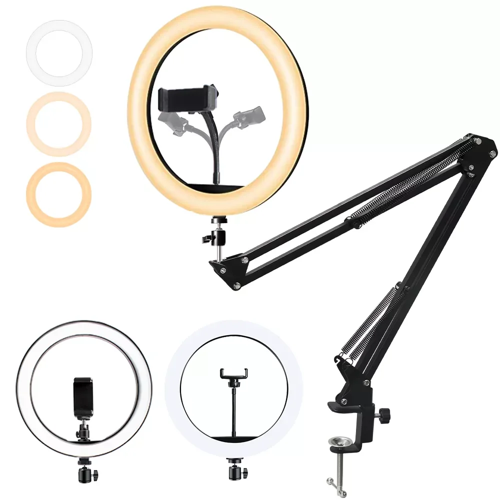10 Inch Ring Light RGB With Scissor Arm Stand 6 Inch Desktop Table Light For Phone Live Stream Beauty Lamp BGD24 Light Pink 26Cm
10 Inch Ring Light RGB With Scissor Arm Stand 6 Inch Desktop Table Light For Phone Live Stream Beauty Lamp BGD24 Light Pink 26Cm