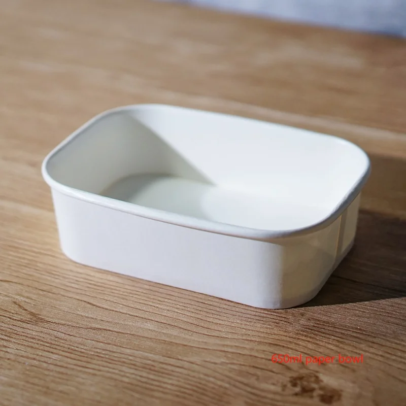 Экологичная биоразлагаемая белая крафт-бумага 650 мл, квадратная перерабатываемая одноразовая коробка для еды 
Экологичная биоразлагаемая белая крафт-бумага 650 мл, квадратная перерабатываемая одноразовая коробка для еды