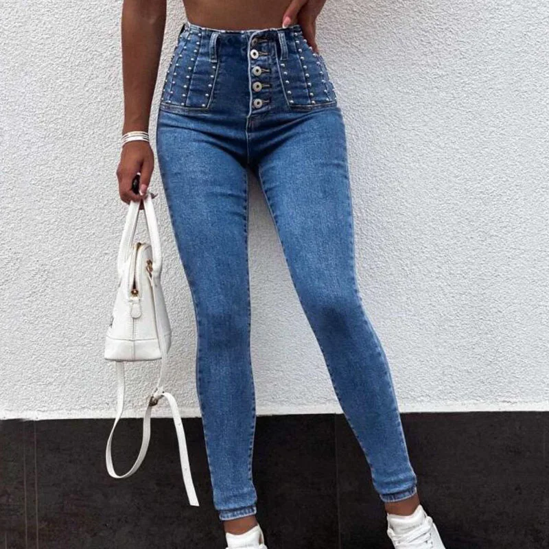 2021 Winter New Elastic Slim Beaded Jeans Casual High Waist Skinny Feet Pants Warm Denim Joggers Women Vinatge Streetwear
2021 Winter New Elastic Slim Beaded Jeans Casual High Waist Skinny Feet Pants Warm Denim Joggers Women Vinatge Streetwear